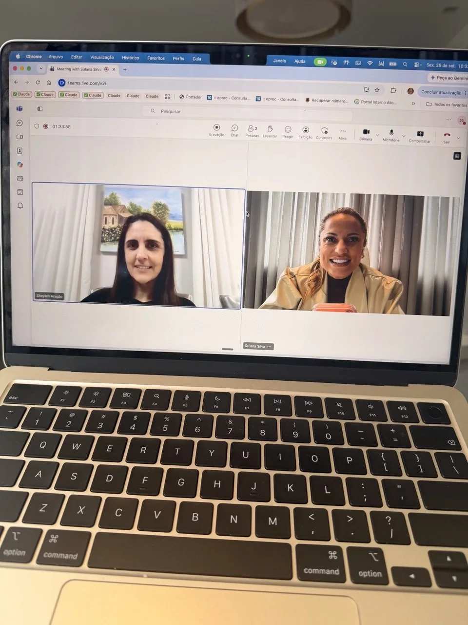 Encontro de mentoria realizado por videochamada